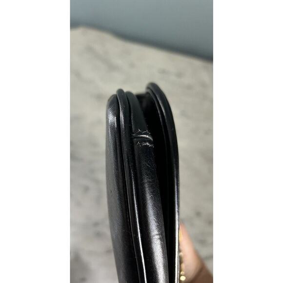 Tory Burch Reva Black Leather Purse Detachable Gold Chain Strap Crossbody Clutch - Picture 14 of 16